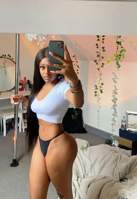 Slim ebony OnlyFans creator with captivating content