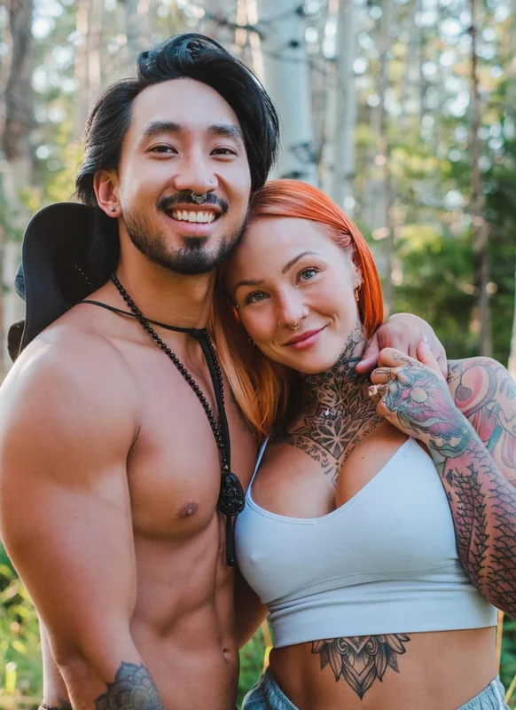 H😈RNY C😈UPLE OnlyFans fit interracial couple